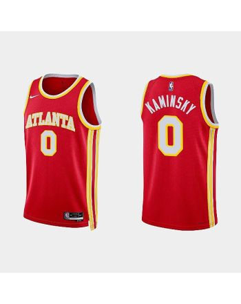 Atlanta Hawks 0 Frank Kaminsky 2022-23 Icon Edition Red Men Jersey