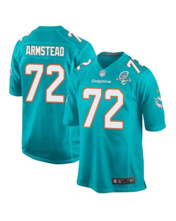 Terron Armstead 72 Miami Dolphins 2023 Playoffs Patch Game Men Jersey - Aqua