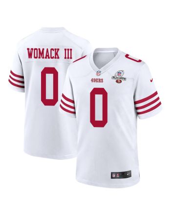 Samuel Womack III 0 San Francisco 49ers 2023 Playoffs Patch Game Men Jersey - White