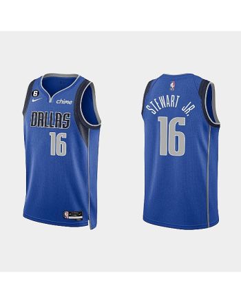 Dallas Mavericks 16 D.J. Stewart Jr. 2022-23 Icon Edition White Men Jersey