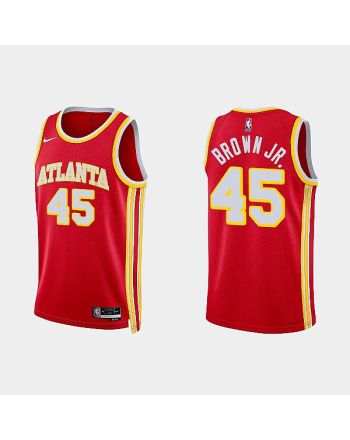 Atlanta Hawks 45 Chaundee Brown Jr. 2022-23 Icon Edition Red Men Jersey