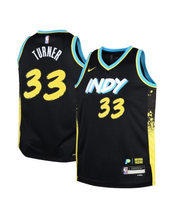 Myles Turner 33 Indiana Pacers 2023/24 City Edition Swingman YOUTH Jersey - Black