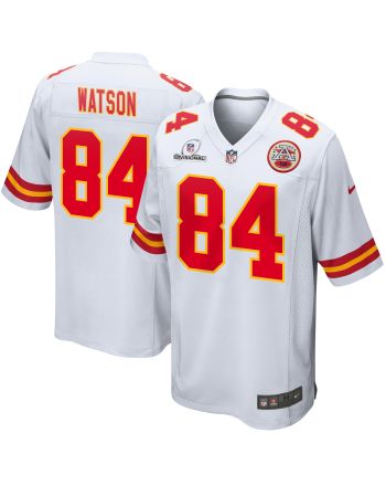 Justin Watson 84 Kansas City Chiefs 2024 Divisional Patch Game Men Jersey - White