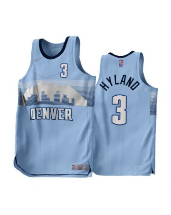 Bones Hyland 3 2022-23 Denver Nuggets Blue Earned Edition Men Jersey