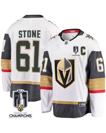 Mark Stone 61 Vegas Golden Knights 2023 Stanley Cup Champions Patch Away Breakaway Player Jersey - White