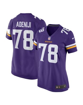 Hakeem Adeniji 78 Minnesota Vikings Women Team Game Jersey - Purple