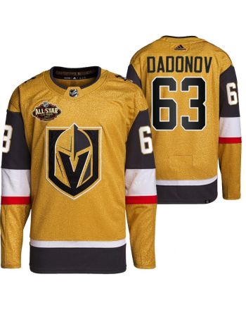 Men Vegas Golden Knights 63 Evgenii Dadonov Primegreen Gold Jersey 2023 All-Star Jersey