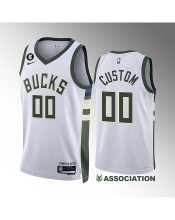 Milwaukee Bucks Custom 00 White Association Edition Jersey 2022-23 Swingman