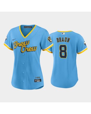 Ryan Braun 8 Milwaukee Brewers Powder Blue 2022-23 City Connect Women's Jersey