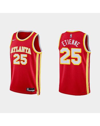 Atlanta Hawks 25 Tyson Etienne 2022-23 Icon Edition Red Men Jersey