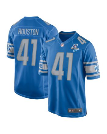 James Houston 41 Detroit Lions 2023 Playoffs Patch Game Men Jersey - Blue