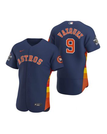 Houston Astros Christian Vazquez 9 Navy 2022-23 World Series Jersey