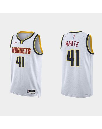 Denver Nuggets Jack White 41 2022-23 Association Edition White Men Jersey Swingman