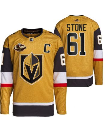 Men Vegas Golden Knights 61 Mark Stone Primegreen Gold Jersey 2023 All-Star Jersey