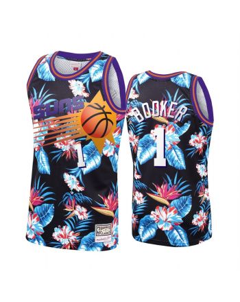 Devin Booker 1 Phoenix Suns Black Floral Fashion Jersey