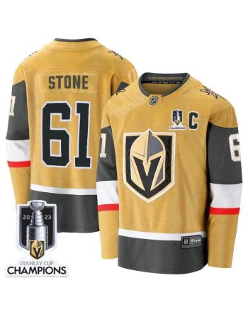 Mark Stone 61 Vegas Golden Knights 2023 Stanley Cup Champions Patch Breakaway Home Jersey - Gold