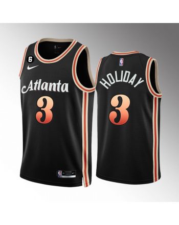 Atlanta Hawks Aaron Holiday 3 2022-23 City Edition Black Men Jersey Swingman