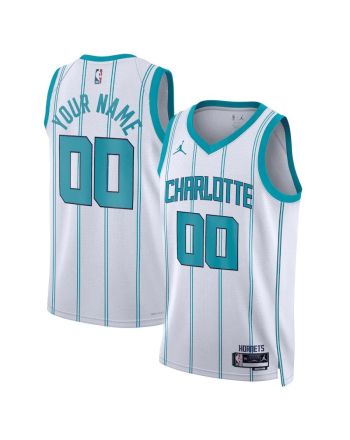 Charlotte Hornets Custom 00 Men 2022/23 Swingman Jersey White - Association Edition