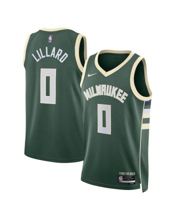 Damian Lillard 0 Milwaukee Bucks Unisex Swingman Jersey - Icon Edition - Hunter Green