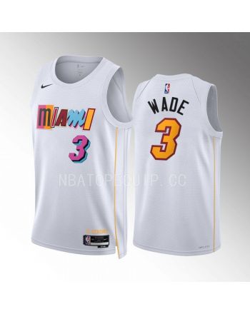 Dwyane Wade 3 Miami Heat 2022-23 City Edition White Jersey Mashup Vol.2