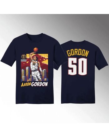 Aaron Gordon 50 2023 NBA Finals Denver Nuggets Navy T-Shirt Tee