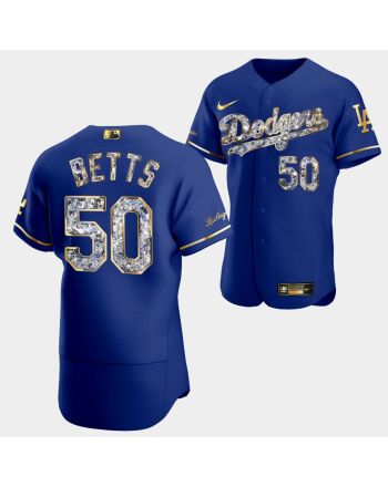 Los Angeles Dodgers Mookie Betts Royal Jersey 50 Golden Diamond 2022-23-23 Uniform