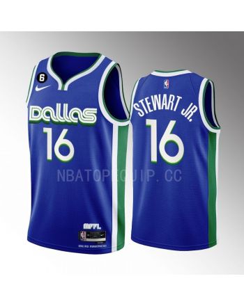 Dallas Mavericks D.J. Stewart Jr. 2022-23 City Edition Blue 16 Men Jersey Swingman