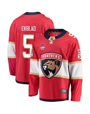 Florida Panthers Aaron Ekblad 5 Home 2023 Stanley Cup Final Breakaway Men Jersey - Red