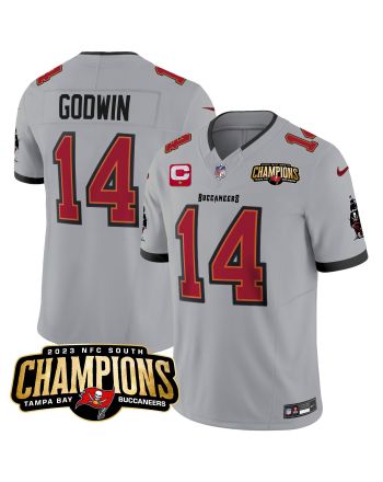 Chris Godwin 14 Tampa Bay Buccaneers 2023 NFC South Champions Patch Game Men Jersey - Gray