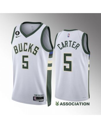 Milwaukee Bucks Jevon Carter 5 White Association Edition Jersey 2022-23 Swingman