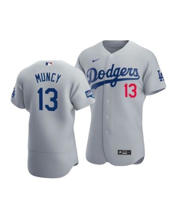 Men's Los Angeles Dodgers Max Muncy 13 2020 World Series Champions Alternate Jersey Gray