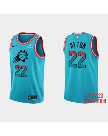 Phoenix Suns 22 Deandre Ayton 2022-23 City Edition Blue Men Jersey