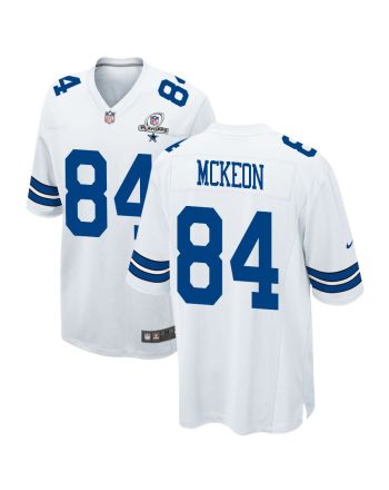 Sean McKeon 84 Dallas Cowboys 2023 Playoffs Patch Game Men Jersey - White