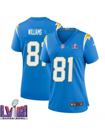 Mike Williams 81 Los Angeles Chargers Super Bowl LVIII Women Home Game Jersey - Powder Blue