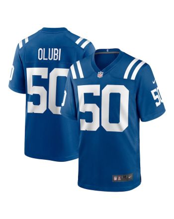 Segun Olubi 50 Indianapolis Colts Men Game Jersey - Royal