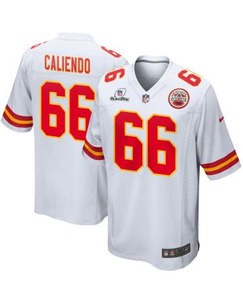 Mike Caliendo 66 Kansas City Chiefs 2023 Playoffs Patch Game Men Jersey - White