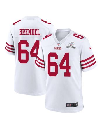 Jake Brendel 64 San Francisco 49ers 2024 Divisional Patch Game Men Jersey - White