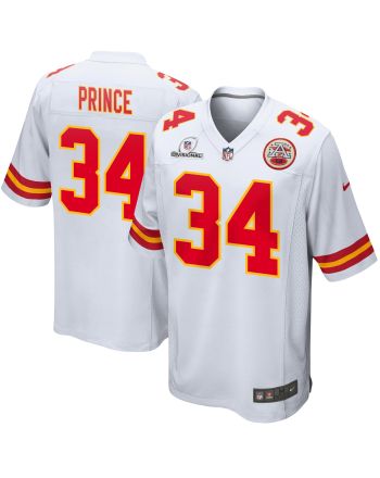 Deneric Prince 34 Kansas City Chiefs 2024 Divisional Patch Game Men Jersey - White