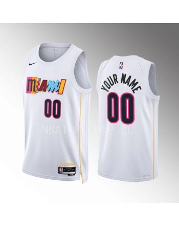 Miami Heat City Edition Custom 00 White Jersey 2022-23 Swingman