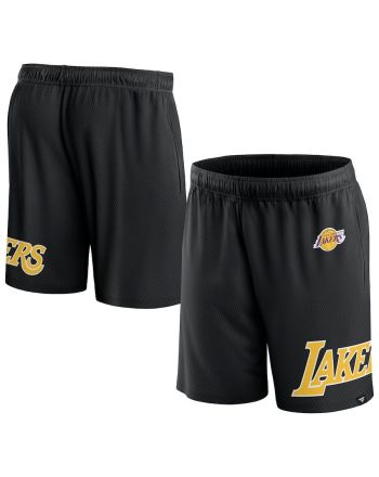 Los Angeles Lakers Black Free Throw Mesh Shorts - Men