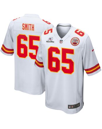 Trey Smith 65 Kansas City Chiefs 2023 Playoffs Patch Game Men Jersey - White