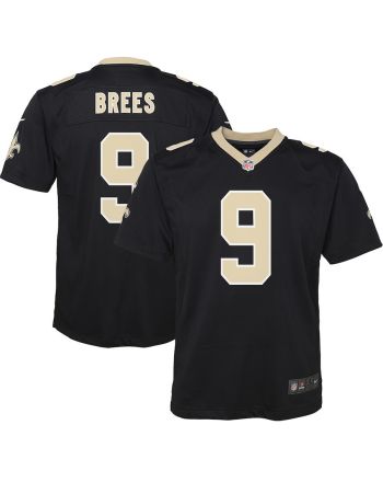 Drew Brees 9 New Orleans Saints YOUTH Team Color Game Jersey - Black