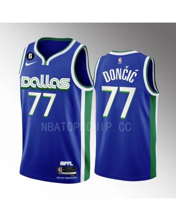 Dallas Mavericks Luka Doncic 77 2022-23 City Edition Blue Men Jersey Swingman