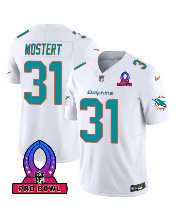 Raheem Mostert 31 Miami Dolphins 2024 Pro Bowl Patch Game Men Jersey - White