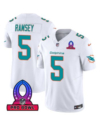 Jalen Ramsey 5 Miami Dolphins 2024 Pro Bowl Patch Game Men Jersey - White