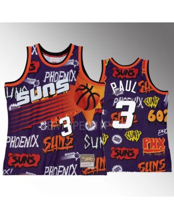 Phoenix Suns Chris Paul 3 Purple Slap Sticker Men Jersey HWC Swingman