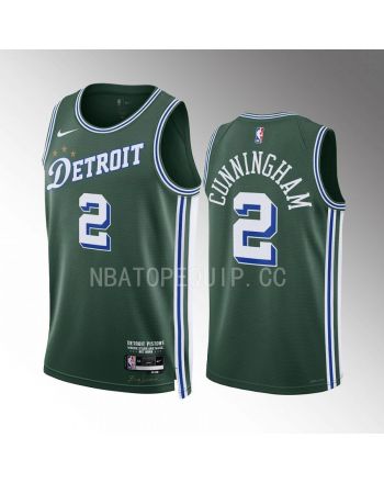 Cade Cunningham 2 2022-23 Detroit Pistons Green City Edition Jersey Swingman