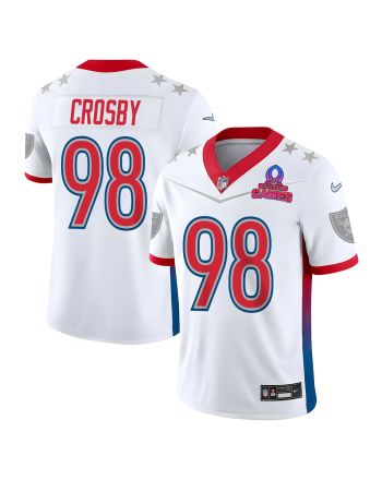 Maxx Crosby 98 Las Vegas Raiders Pro Bowl 2023 Patch Men Jersey - White