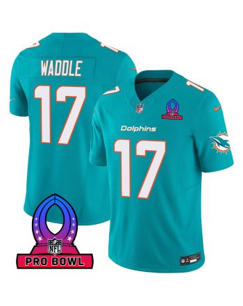 Jaylen Waddle 17 Miami Dolphins 2024 Pro Bowl Patch Game Men Jersey - Aqua