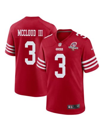 Ray-Ray McCloud III 3 San Francisco 49ers 2023 Playoffs Patch Game Men Jersey - Scarlet